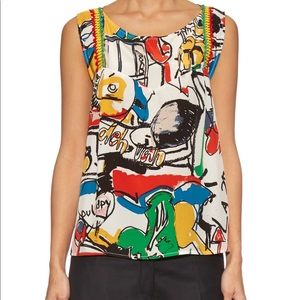 Rachel Comey Fels records print silk crepe top